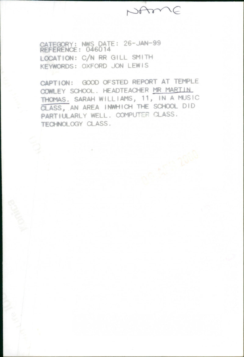 Martin Thomas - Vintage Photograph