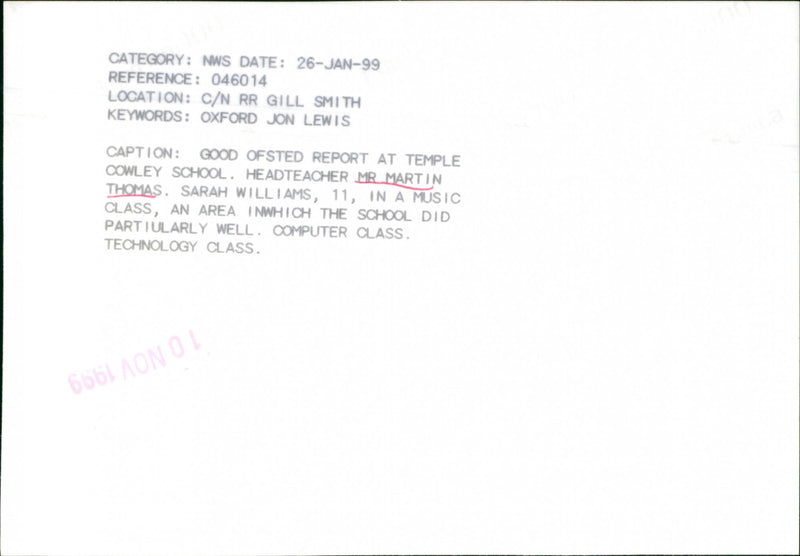 Martin Thomas - Vintage Photograph