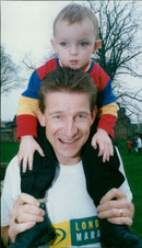 Richard Blackwell, with Jack Hagget who needs a dialysis machine - Vintage Photograph