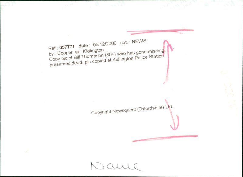 Bill Thompson - Vintage Photograph