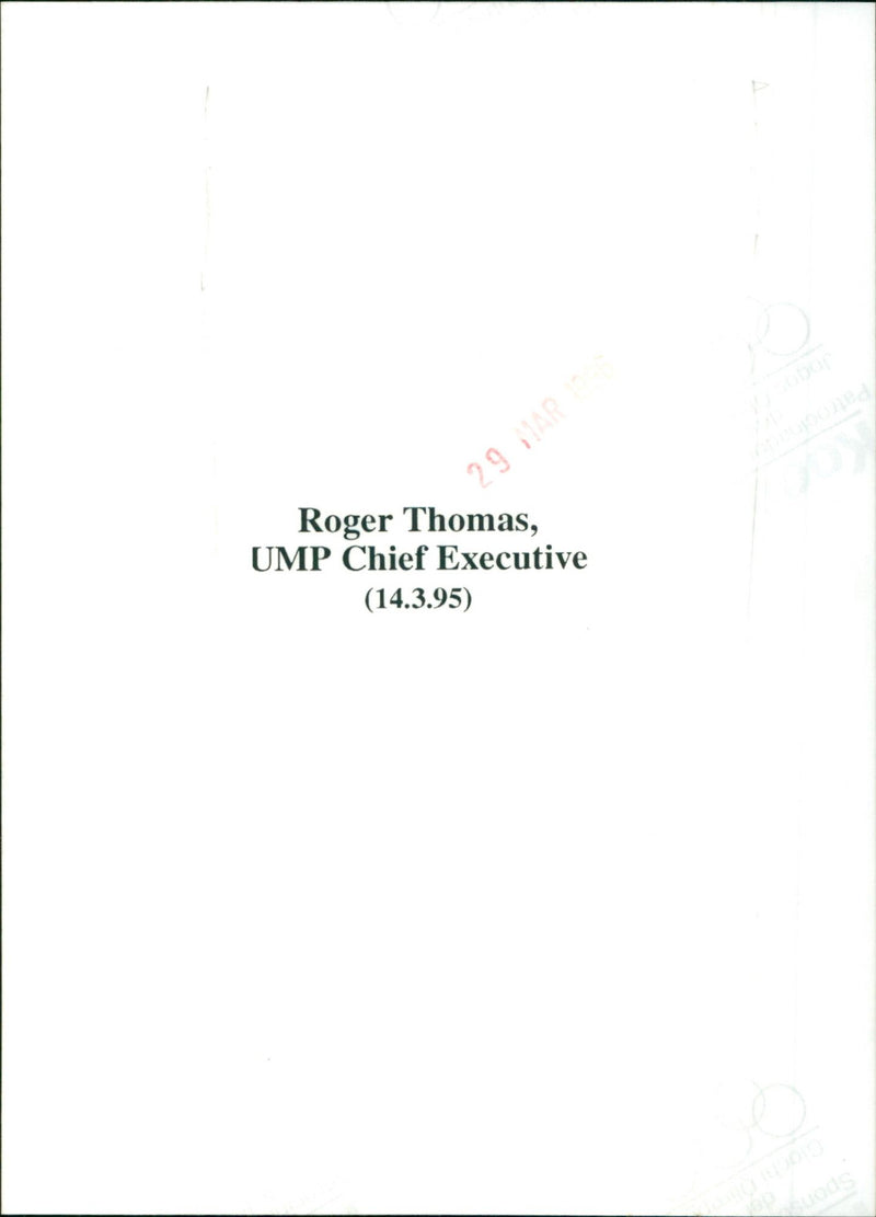 Roger Thomas - Vintage Photograph