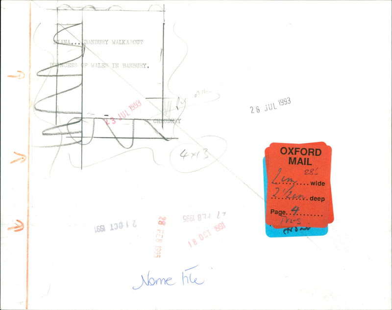 Diana princess of wales walking about Banbury - Vintage Photograph