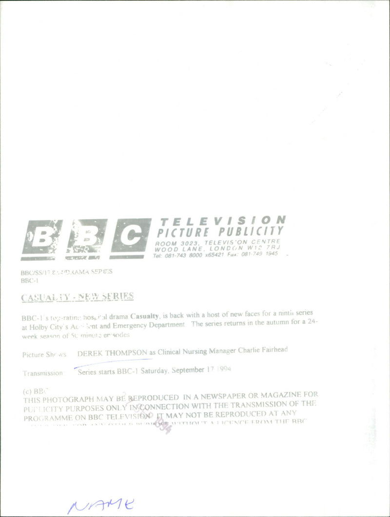 Derek Thompson - Vintage Photograph