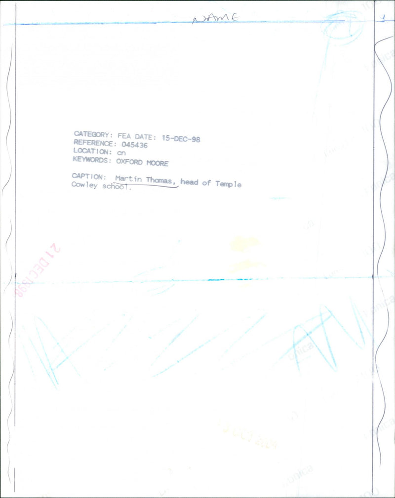 martin Thomas - Vintage Photograph