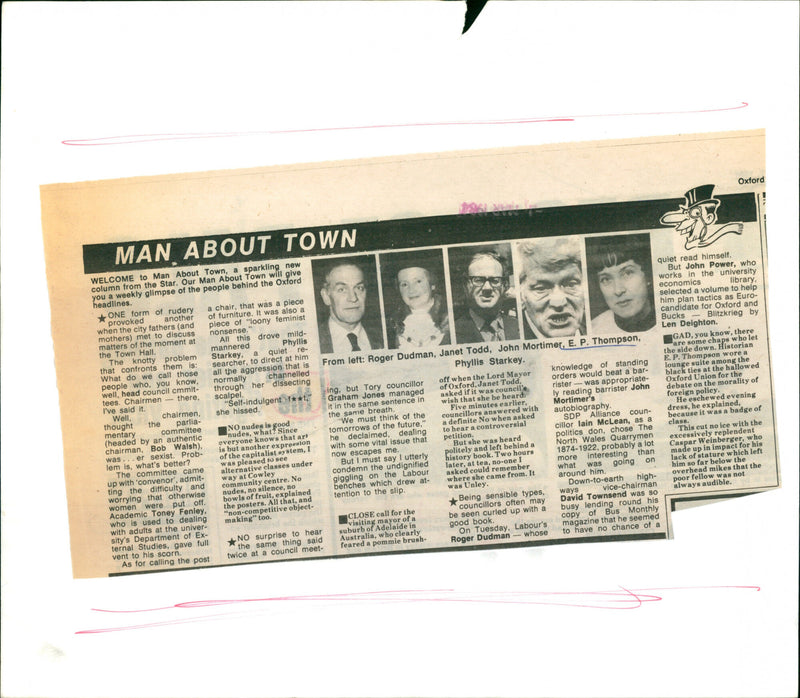 E.P Thompson in man about town - Vintage Photograph