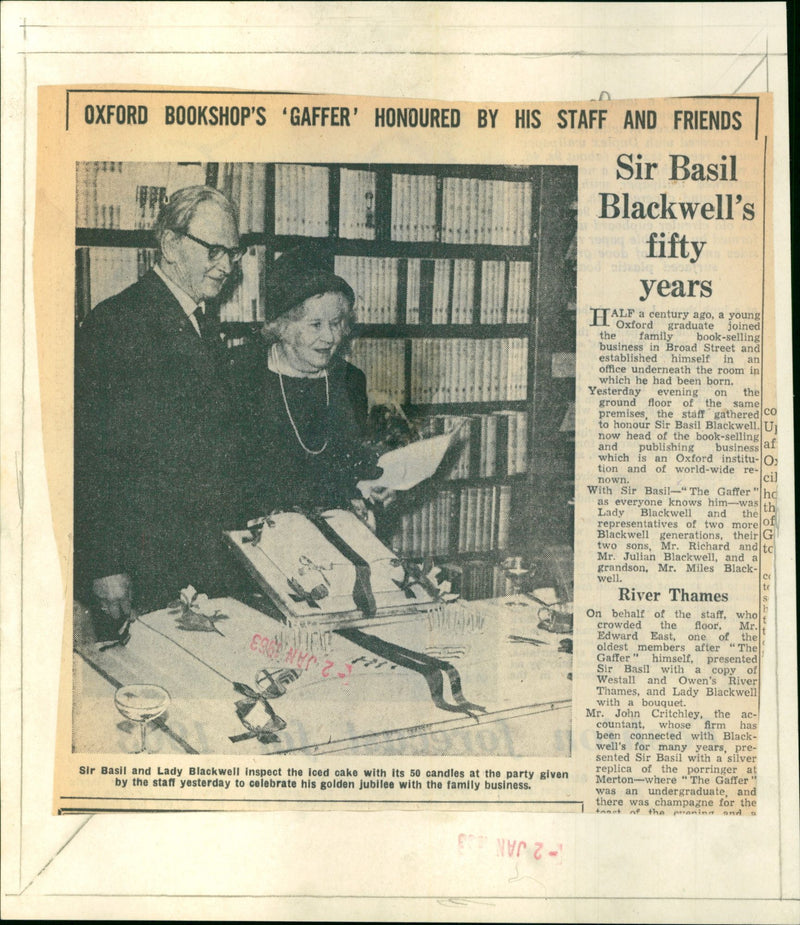 Sir Basil Blackwell and his wife Lady Blackwell - Vintage Photograph