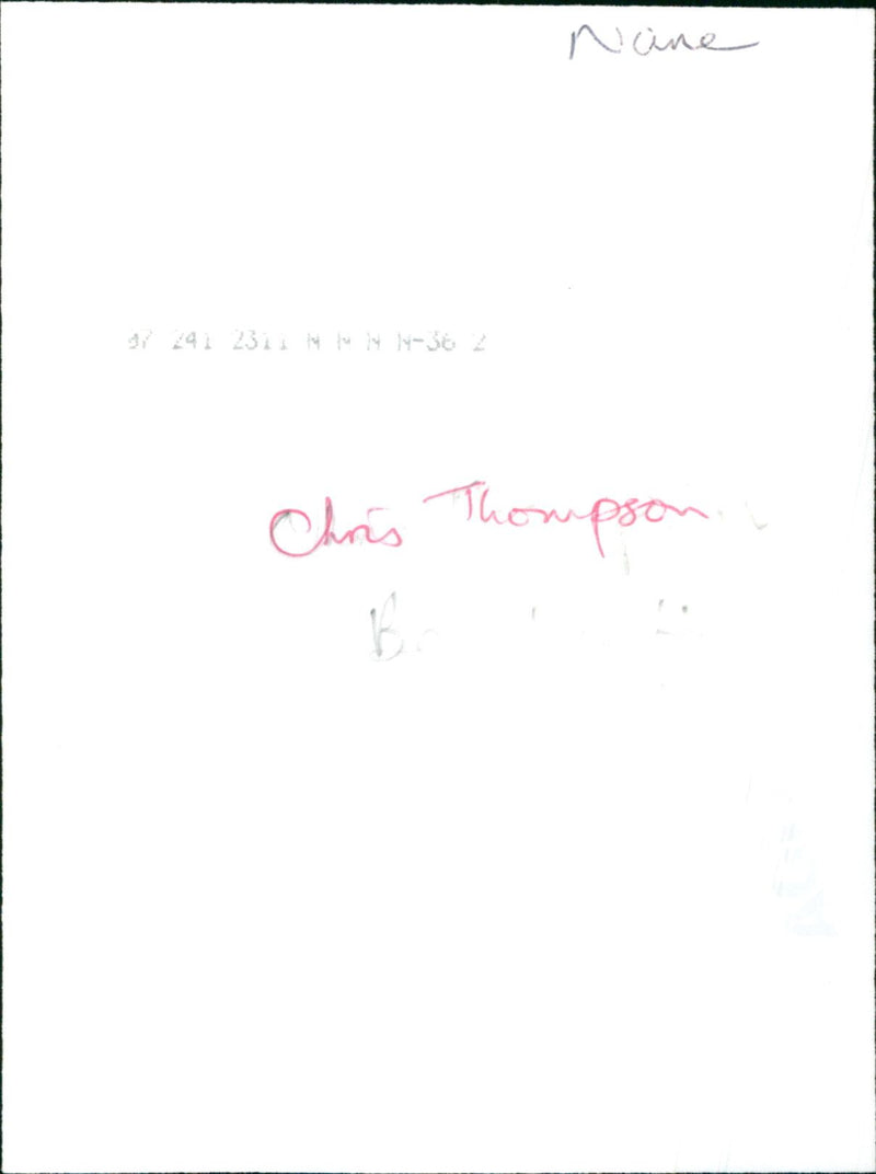 Chris Thompson - Vintage Photograph