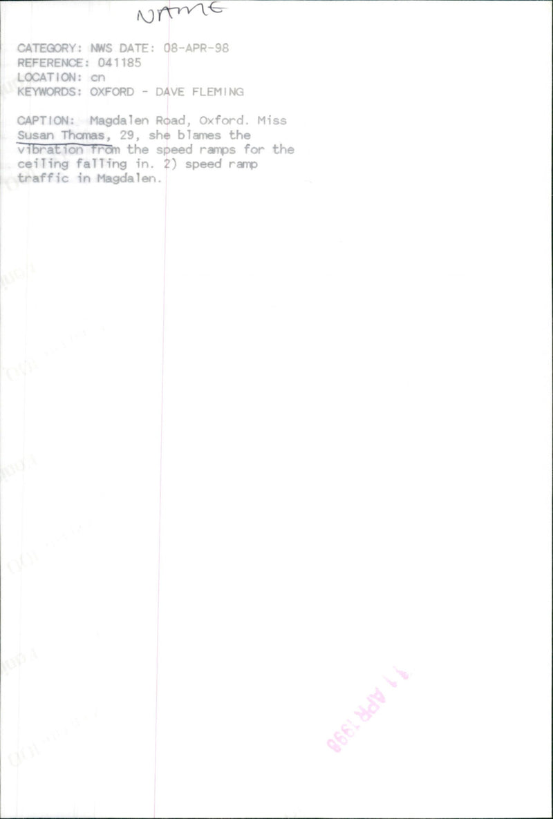 Susan Thomas - Vintage Photograph