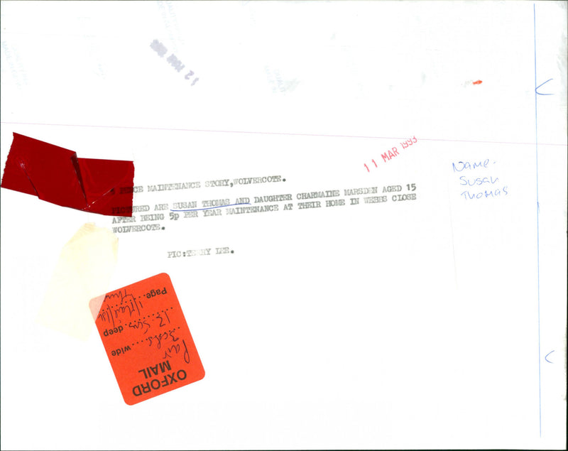 Susan Thomas - Vintage Photograph