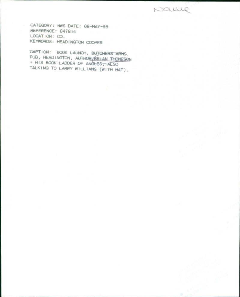 Brian Thompson - Vintage Photograph