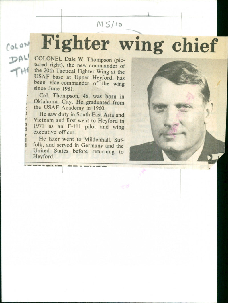 Colonel Dale W. Thompson - Vintage Photograph