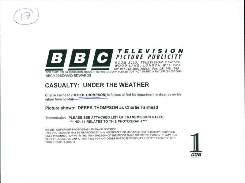 Derek Thompson - Vintage Photograph