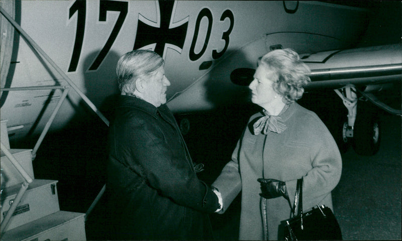 Helmut Schmidt & Margaret Thatcher - Vintage Photograph