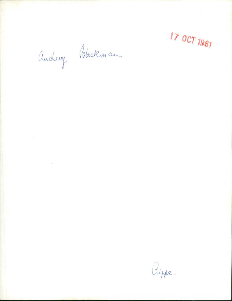 Audrey Blackman - Vintage Photograph