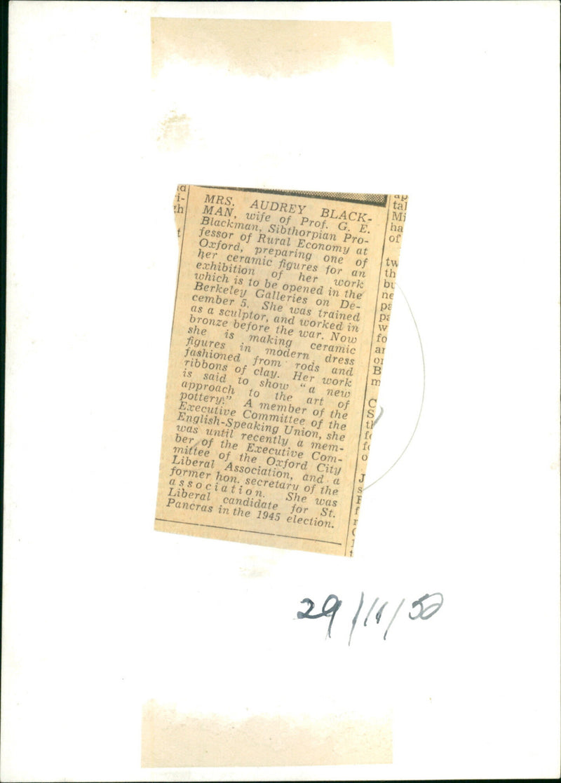 Audrey Blackman - Vintage Photograph