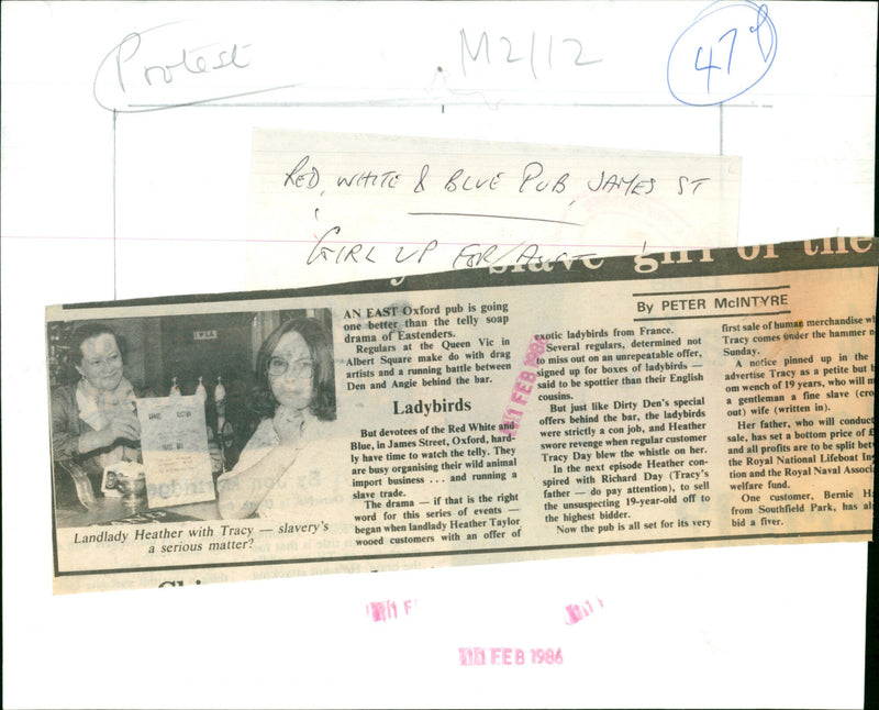 Red White & Blue pub St. James - Vintage Photograph