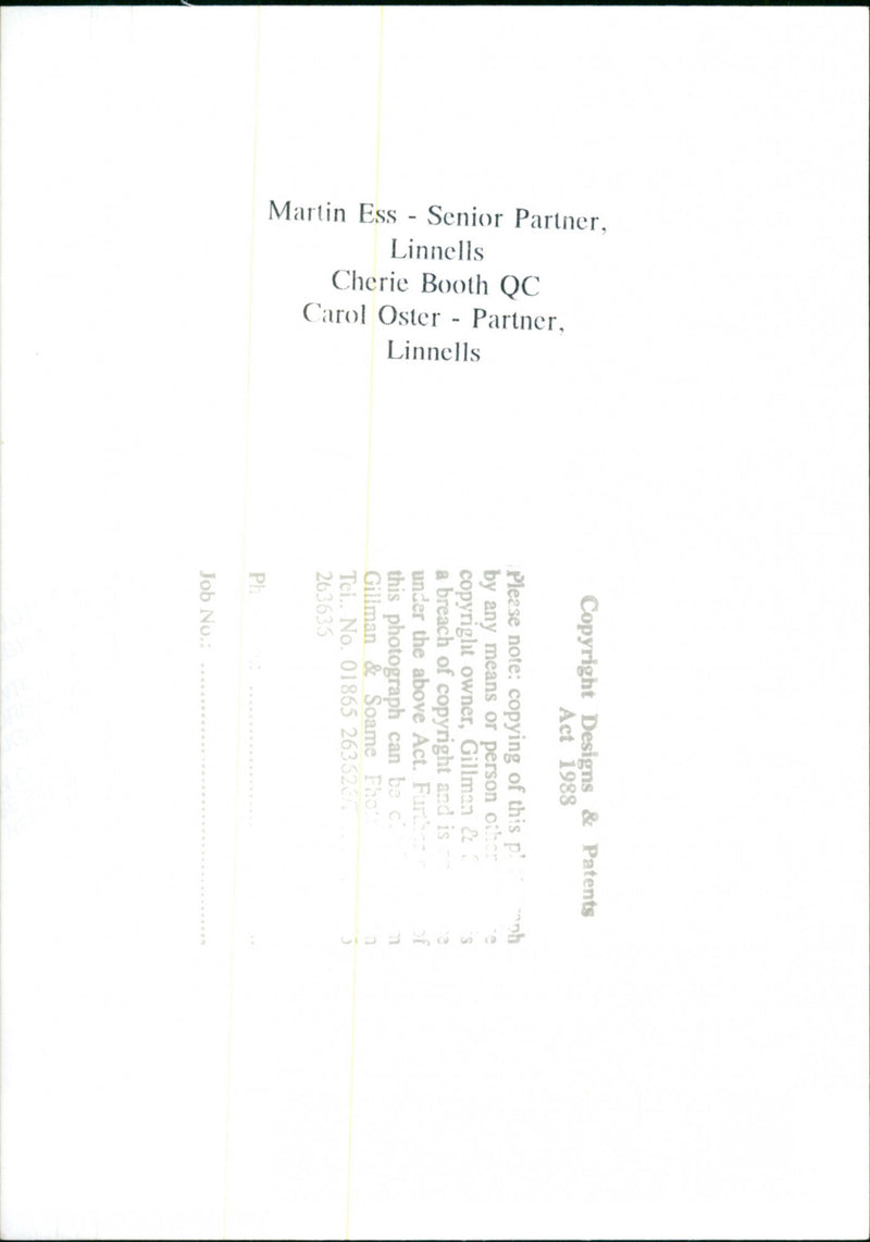 Cherie Booth, Martin ess, carol oster - Vintage Photograph