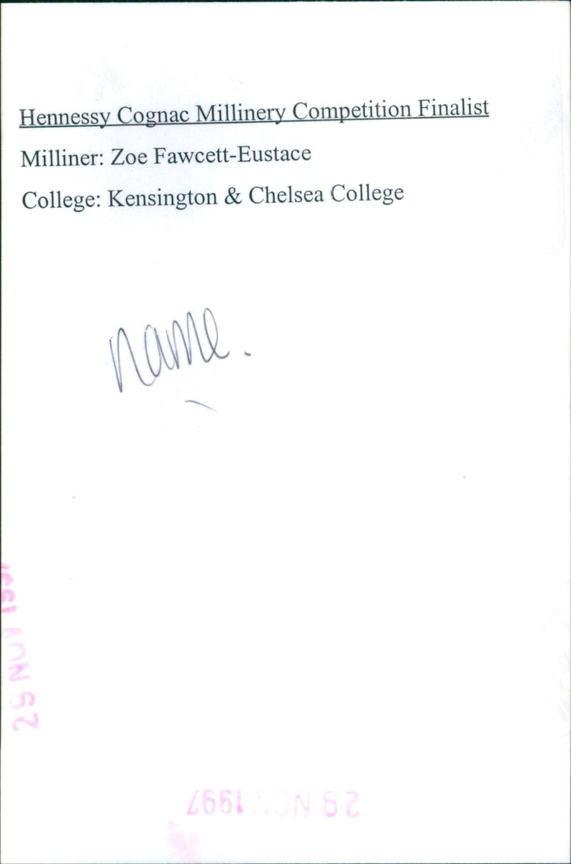 Zoe Fawcett -Eustace - Vintage Photograph