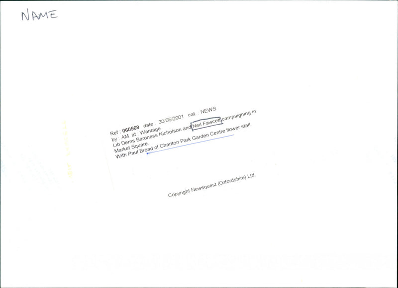 Neil Fawcett, Baroness Nicholson , Paul Broad - Vintage Photograph