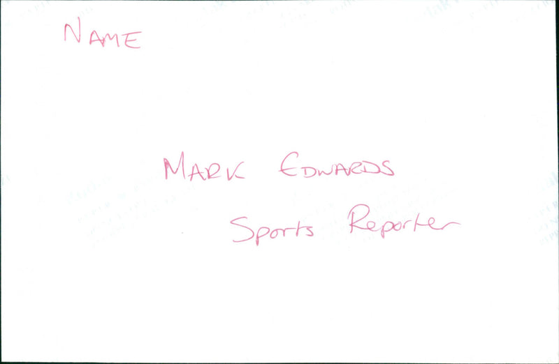 Mark Edwards - Vintage Photograph