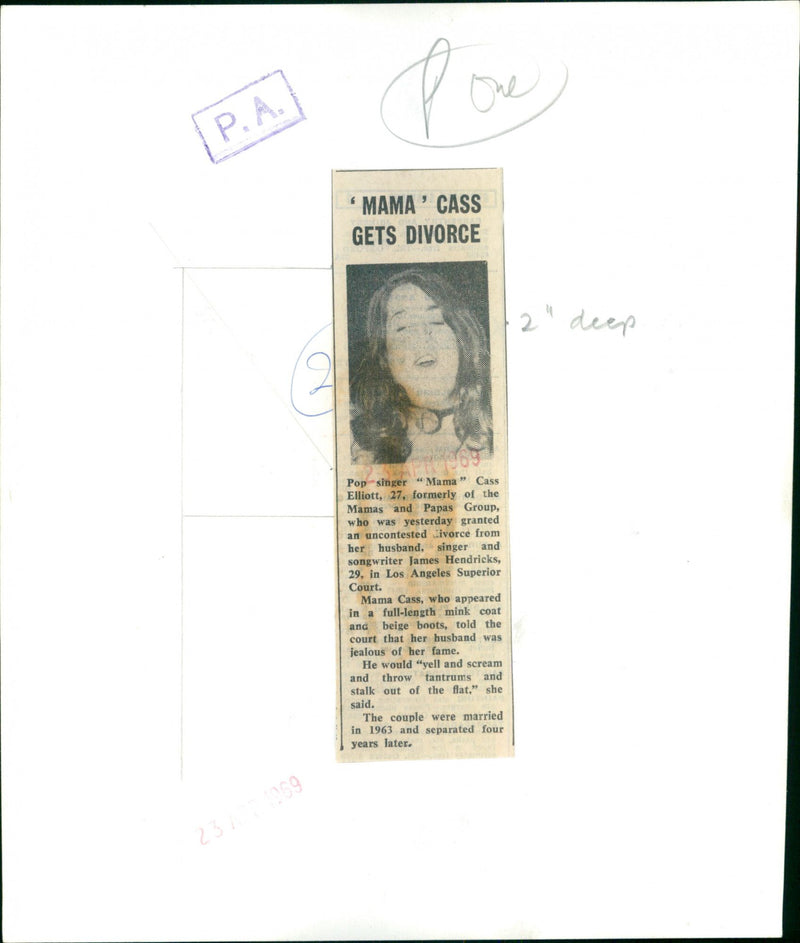 "Mama" Cass Elliot - Vintage Photograph