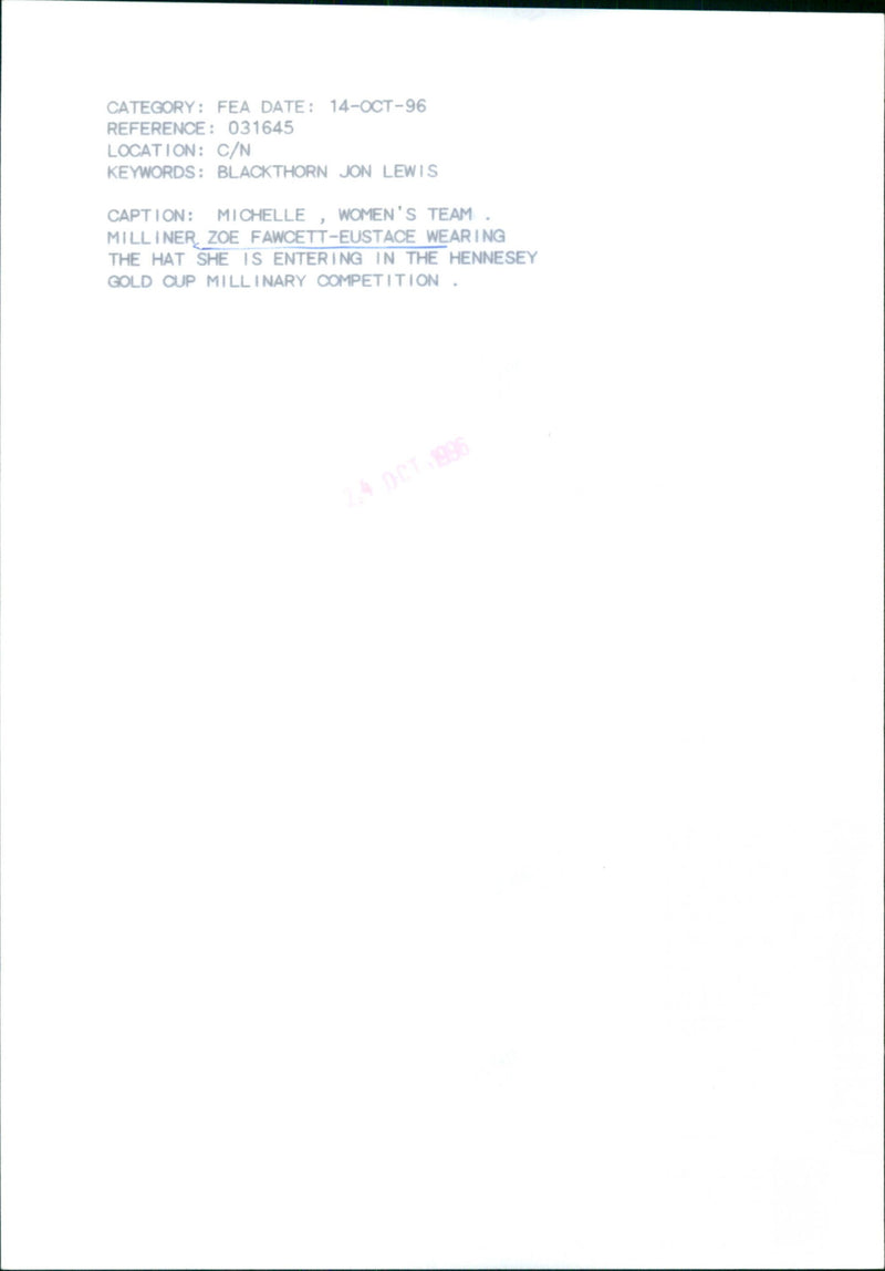 Milliner Zoe Fawcett Eustace - Vintage Photograph