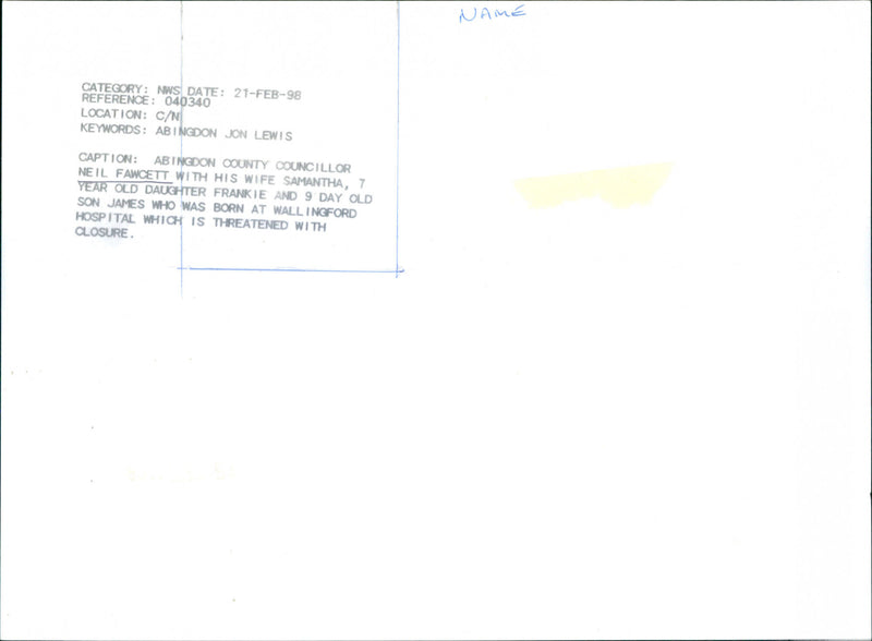 Neil Fawcett, Samantha, Frankie ,James - Vintage Photograph