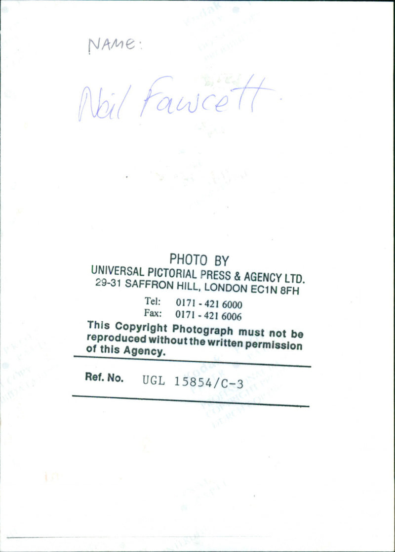 Neil Fawcett - Vintage Photograph