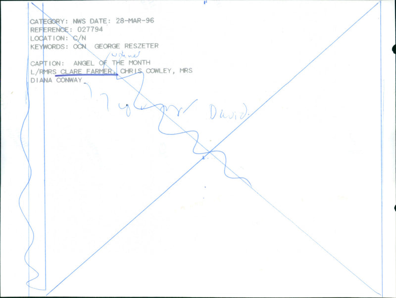 Clare Farmer , Chris Cowley,Diana Conway - Vintage Photograph