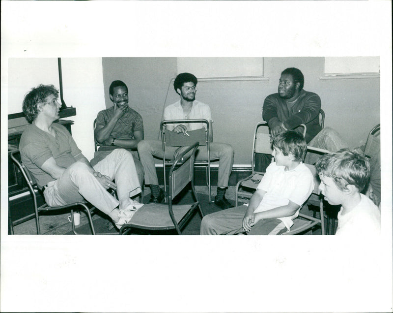 Franco Rosso, Gary frilleton, Careton Williams, Bob Evans and two youngsters - Vintage Photograph
