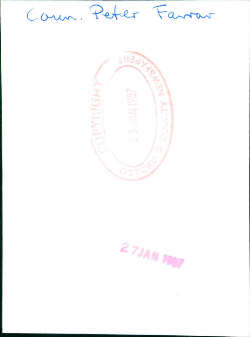 Coun Peter Farrar - Vintage Photograph