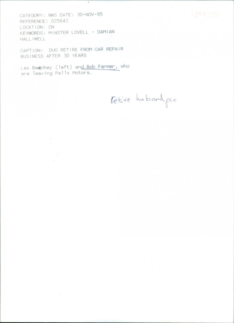 Les Beachy , Bob Farmer - Vintage Photograph