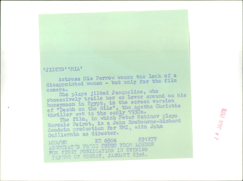 Mia Farrow, Peter Ustinov - Vintage Photograph