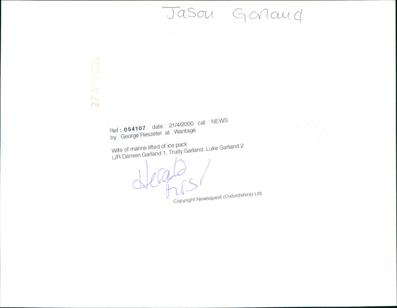 Damien Garland ,Trudy Garland ,Luke Garland - Vintage Photograph