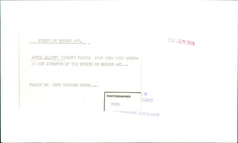 David Elliott - Vintage Photograph