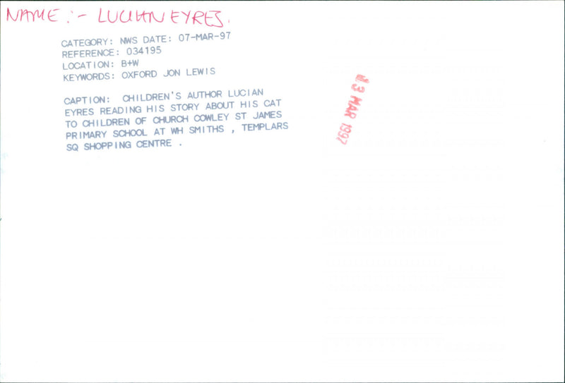 Lucian Eyres - Vintage Photograph