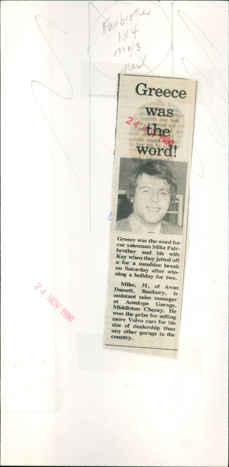 Mike Fairbrother - Vintage Photograph