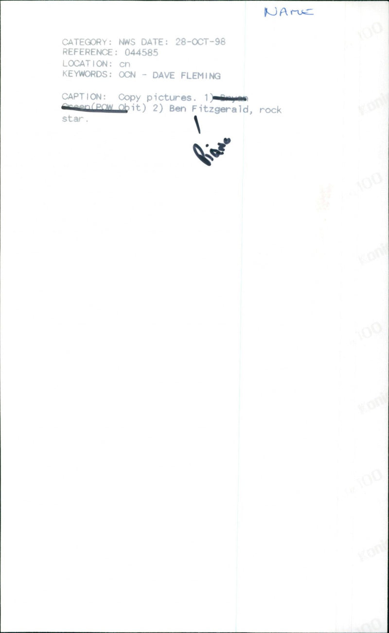 Ben Fitzgerald - Vintage Photograph