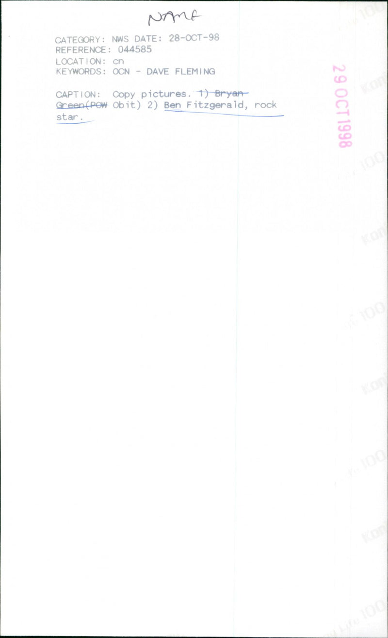 Ben Fitzgerald - Vintage Photograph