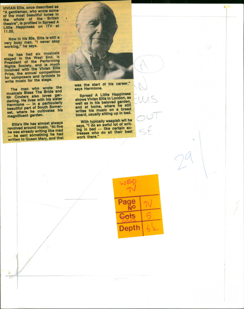 Vivian Ellis - Vintage Photograph