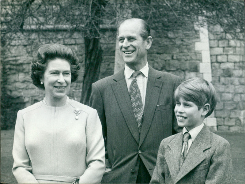 Queen Elizabeth II, Prince Philip, Prince Edward - Vintage Photograph