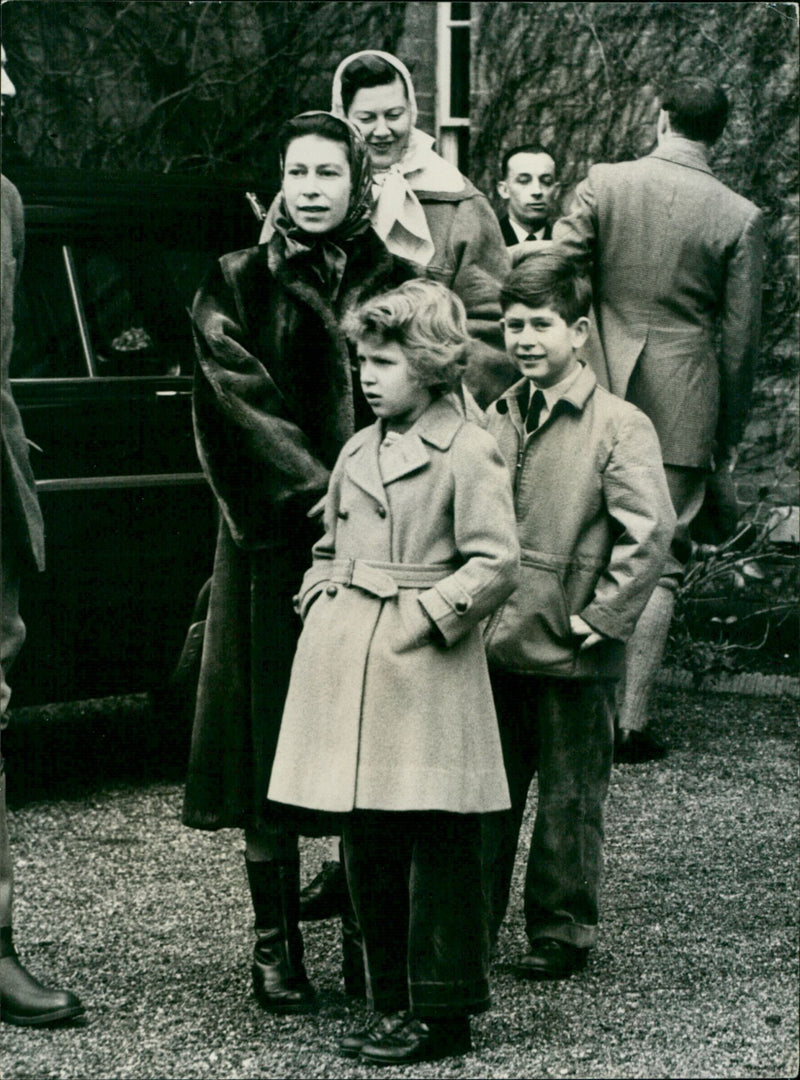 Queen Elizabeth II, Prince Charles and Princess Anne - Vintage Photograph