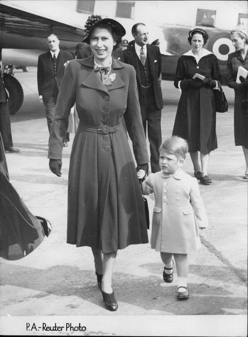 Prince Charles and Queen Elizabeth II - Vintage Photograph