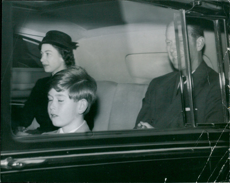 Prince Charles, Prince  Philip and Queen Elizabeth II - Vintage Photograph