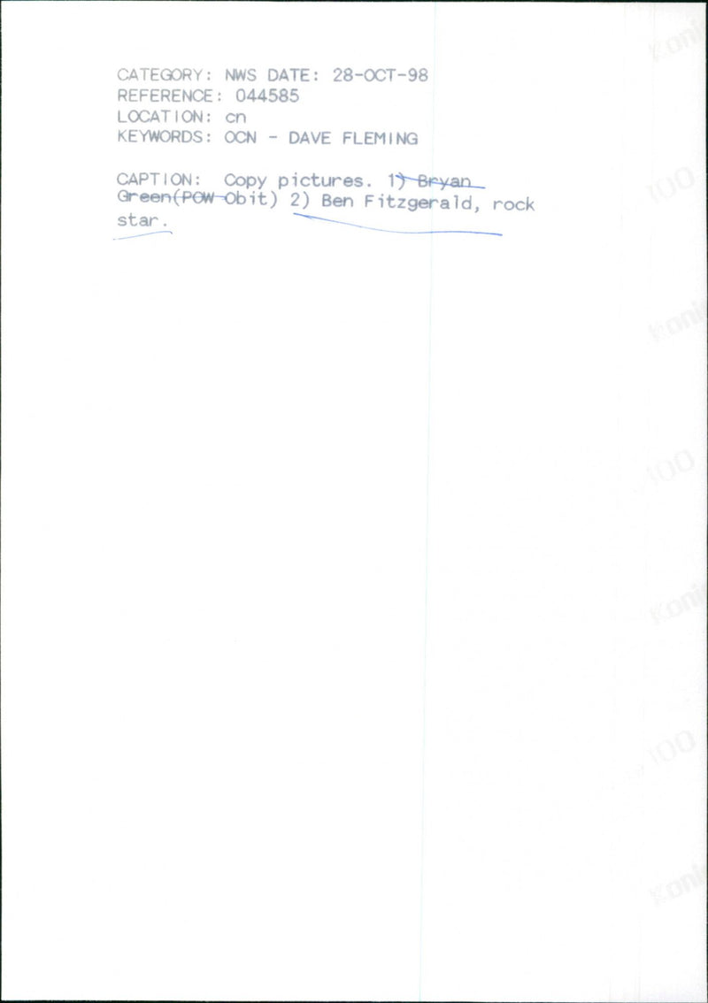 Ben Fitzgerald - Vintage Photograph