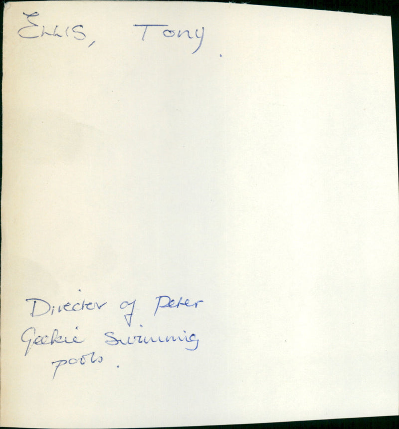 Ellis Tony - Vintage Photograph