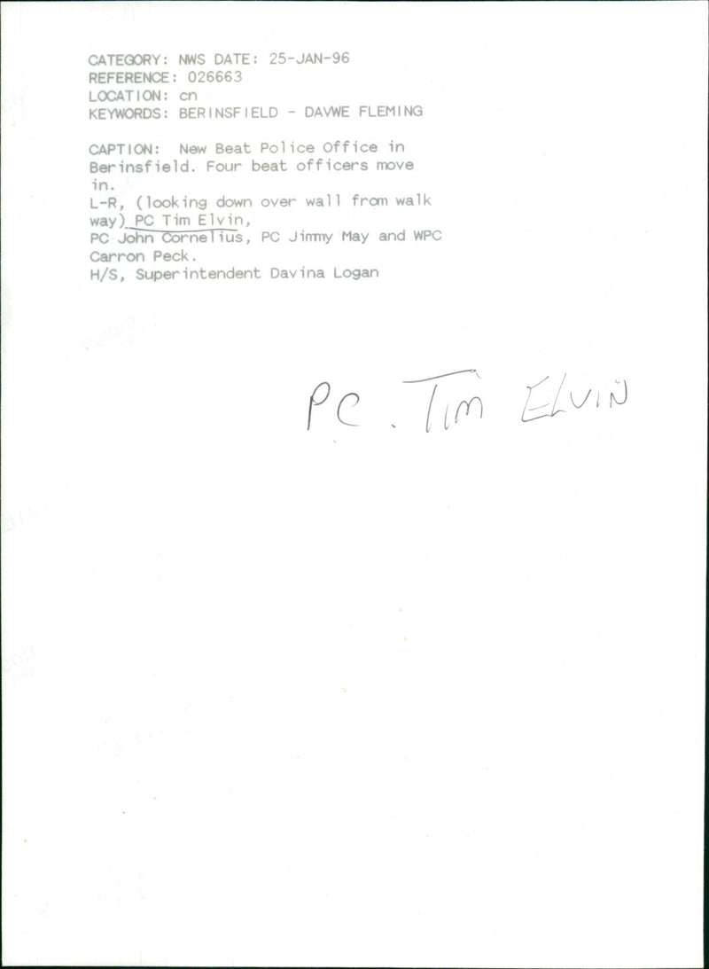 Tim Elvin - Vintage Photograph