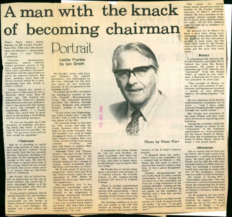 Leslie Franks - Vintage Photograph