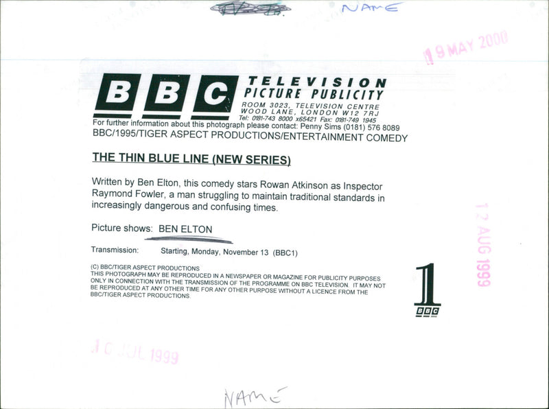 Ben Elton - Vintage Photograph