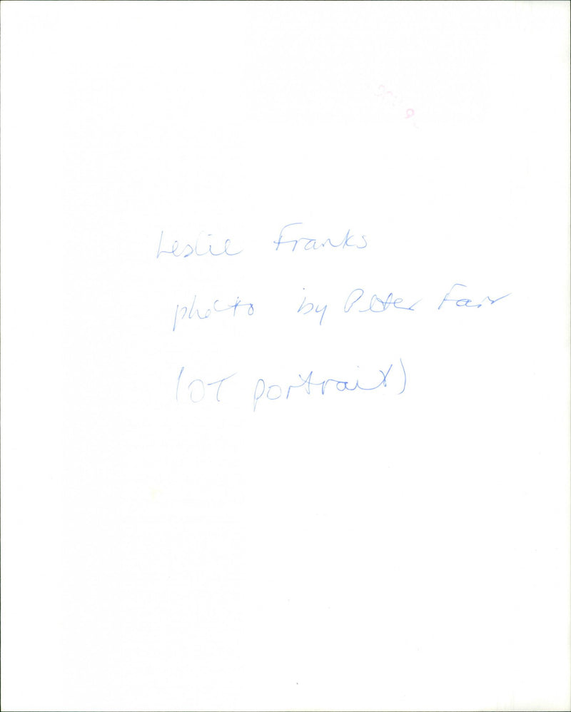 Leslie Franks - Vintage Photograph